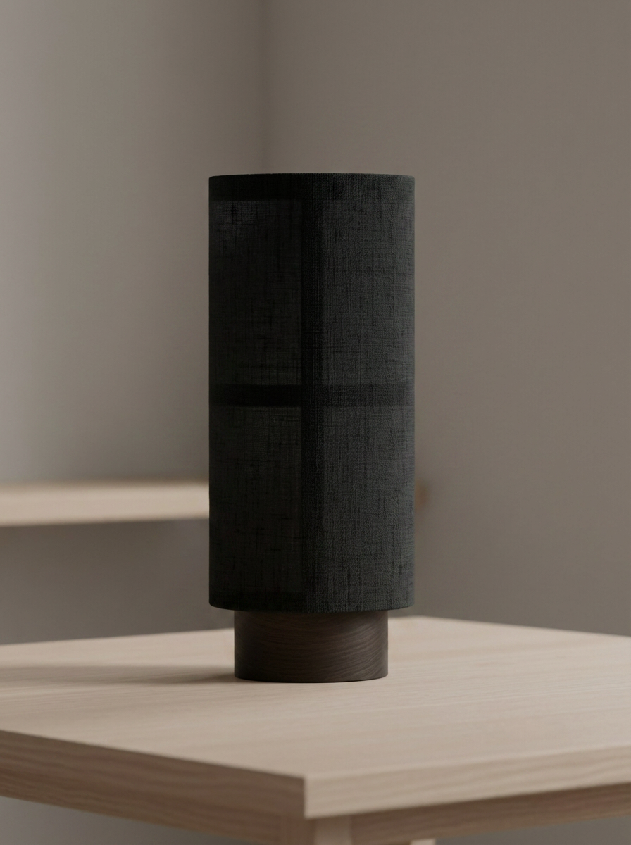 H23 F&w Wabi-Sabi Fabric & Wood Rechargeable Table Lamp