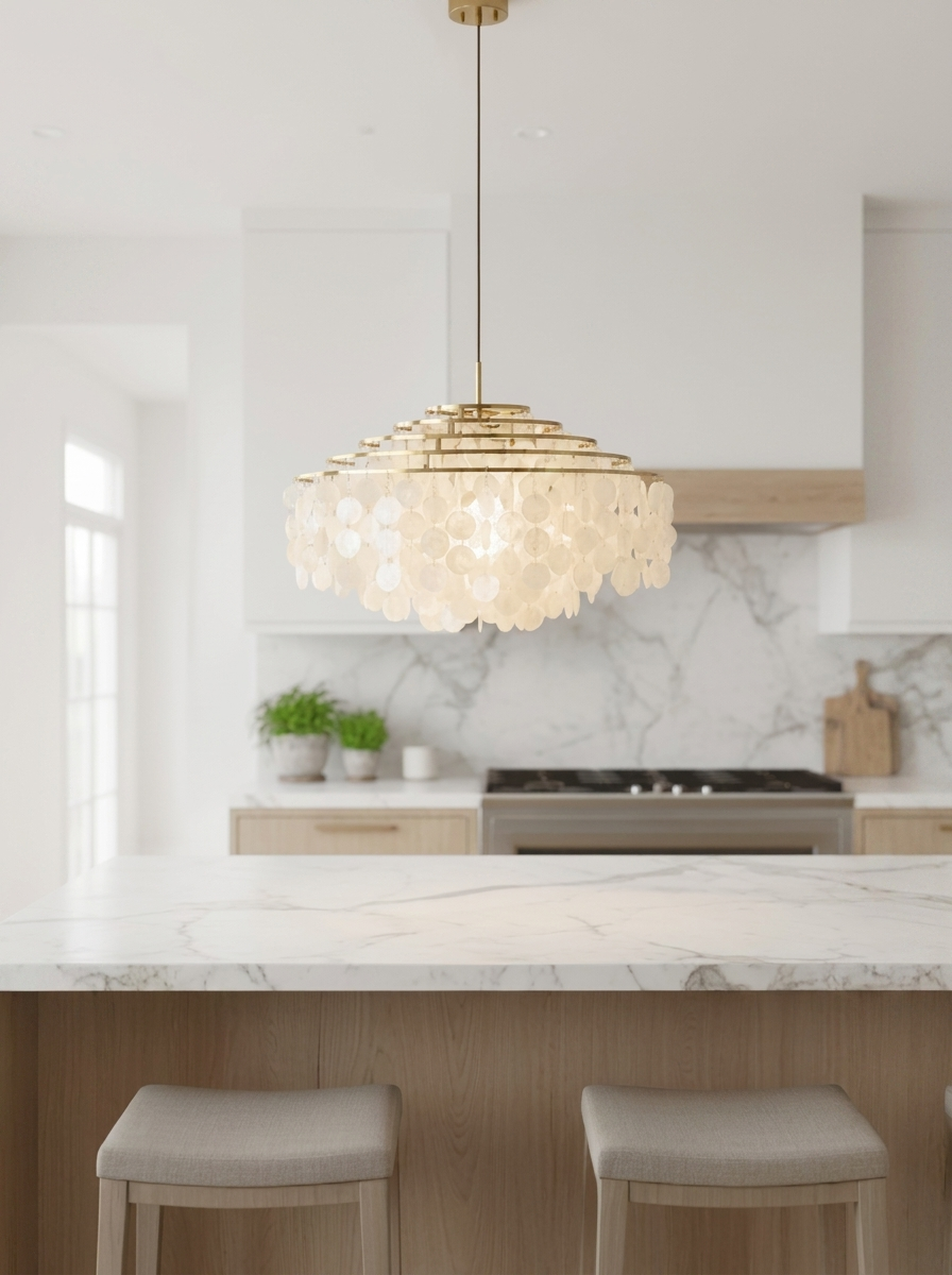 Postmodern Fun Handmade Shell Pendant Light