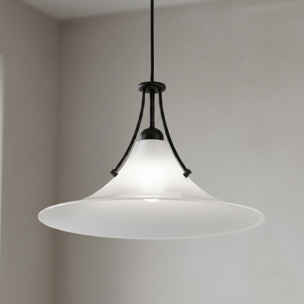 Foggy Glass Horn Pendant Light