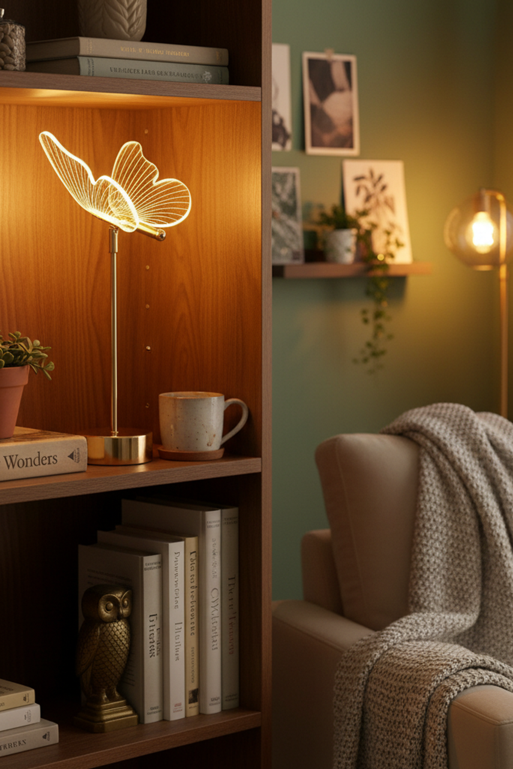 Acrylic Butterfly LED Table Lamp for Living Room