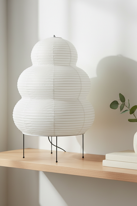 Akari Style Snowman Paper Table Lamp