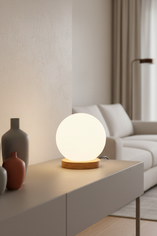 Ambient Glass Table Lamp for Bedroom