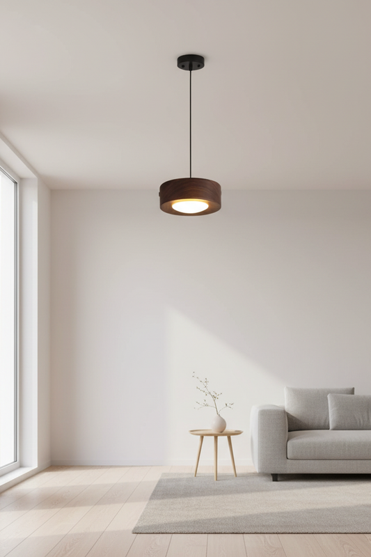 Ambient Walnut Wood Flush Mount Ceiling Light
