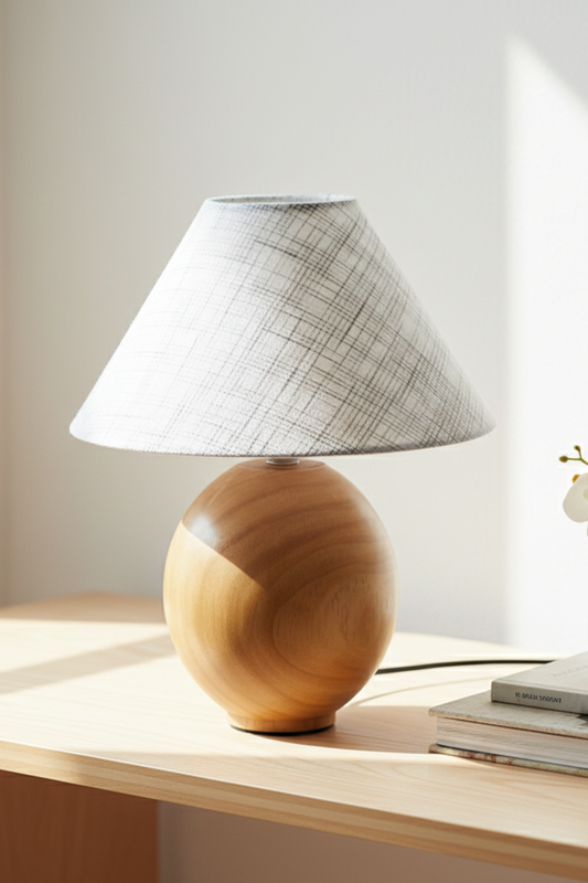 Amina - Irving Table Lamp Ash Wood with Linen