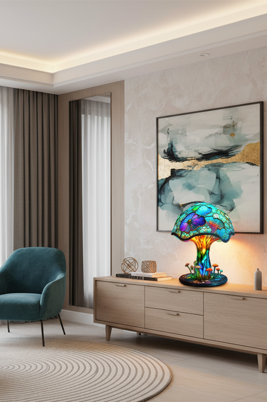 Artisan Glass Table Lamp for Living Room