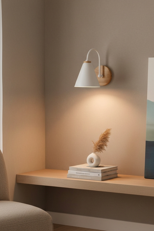 Artisan Wood and Metal Wall Sconce for Bedroom