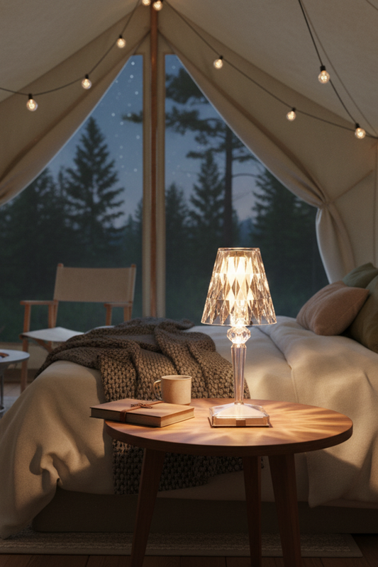 Battery - Romantic Transparent USB Rechargeable Cordless Table Lamp for Outdoor