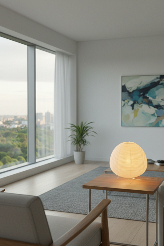 Calming Paper LED Table Lamp for Living Room