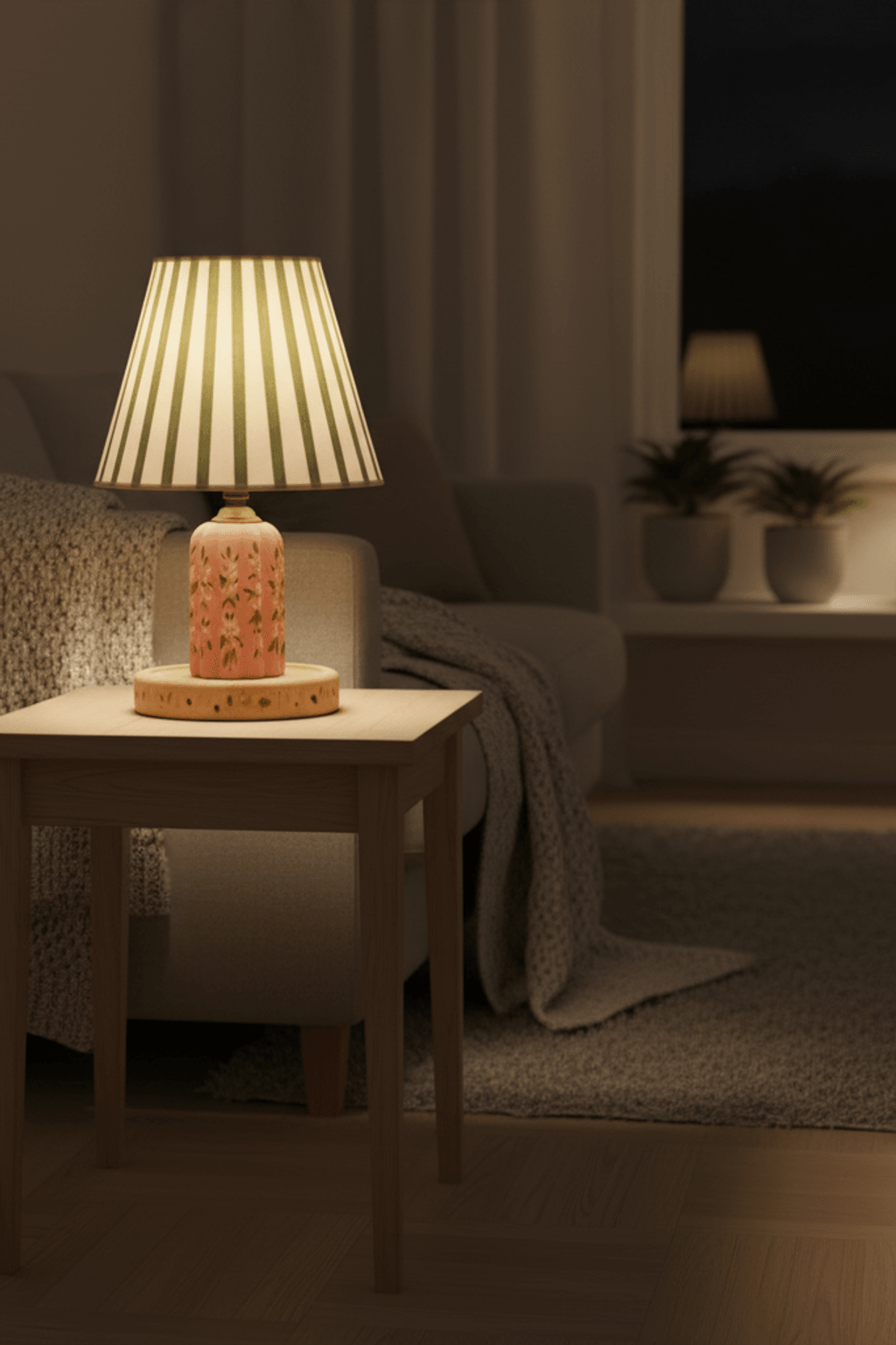 Capybara Ditsy Floral Table Lamp