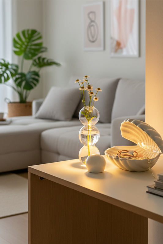 Ceramic Shell Table Lamp for Living Room