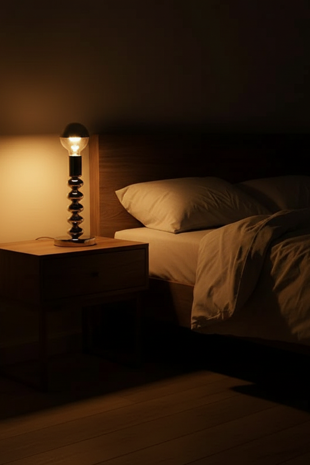 Chrome Bauhaus LED Table Lamp for Living Room