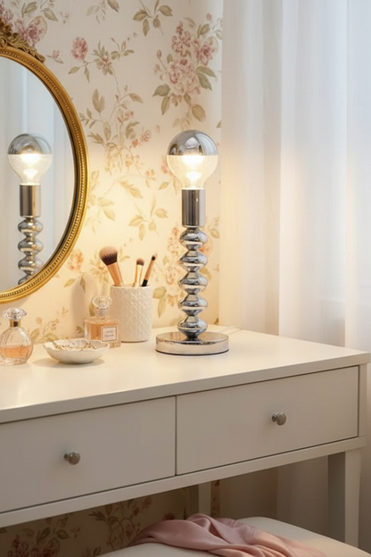Chrome Bauhaus LED Table Lamp for Living Room