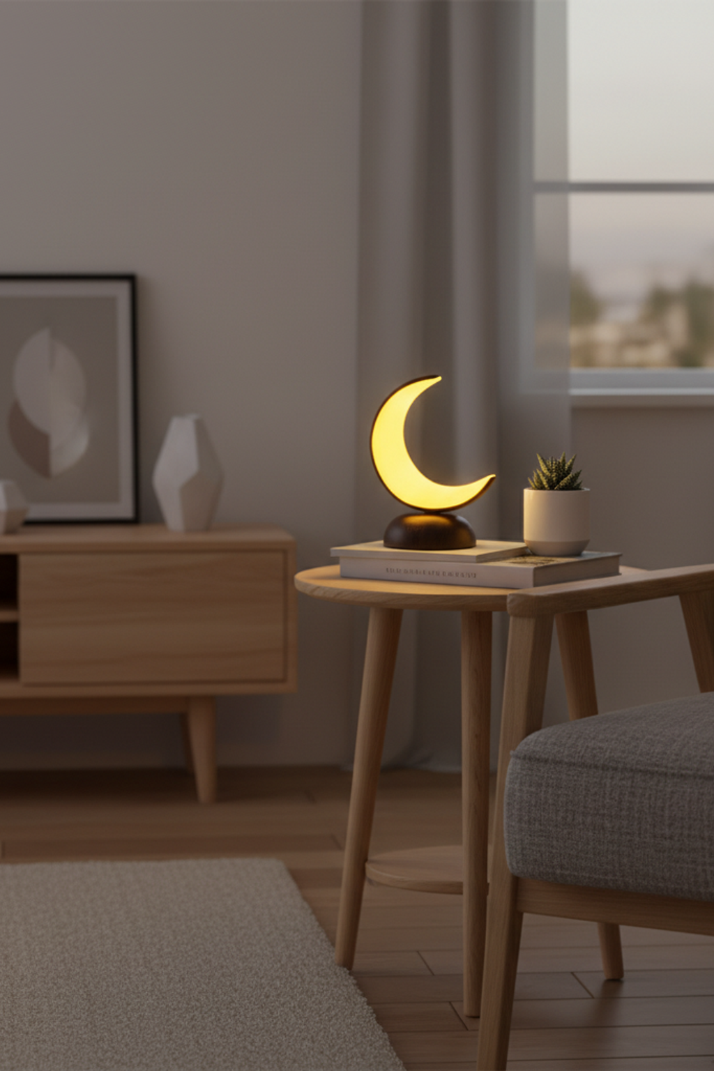 Crescent Moon Night Light for Bedroom