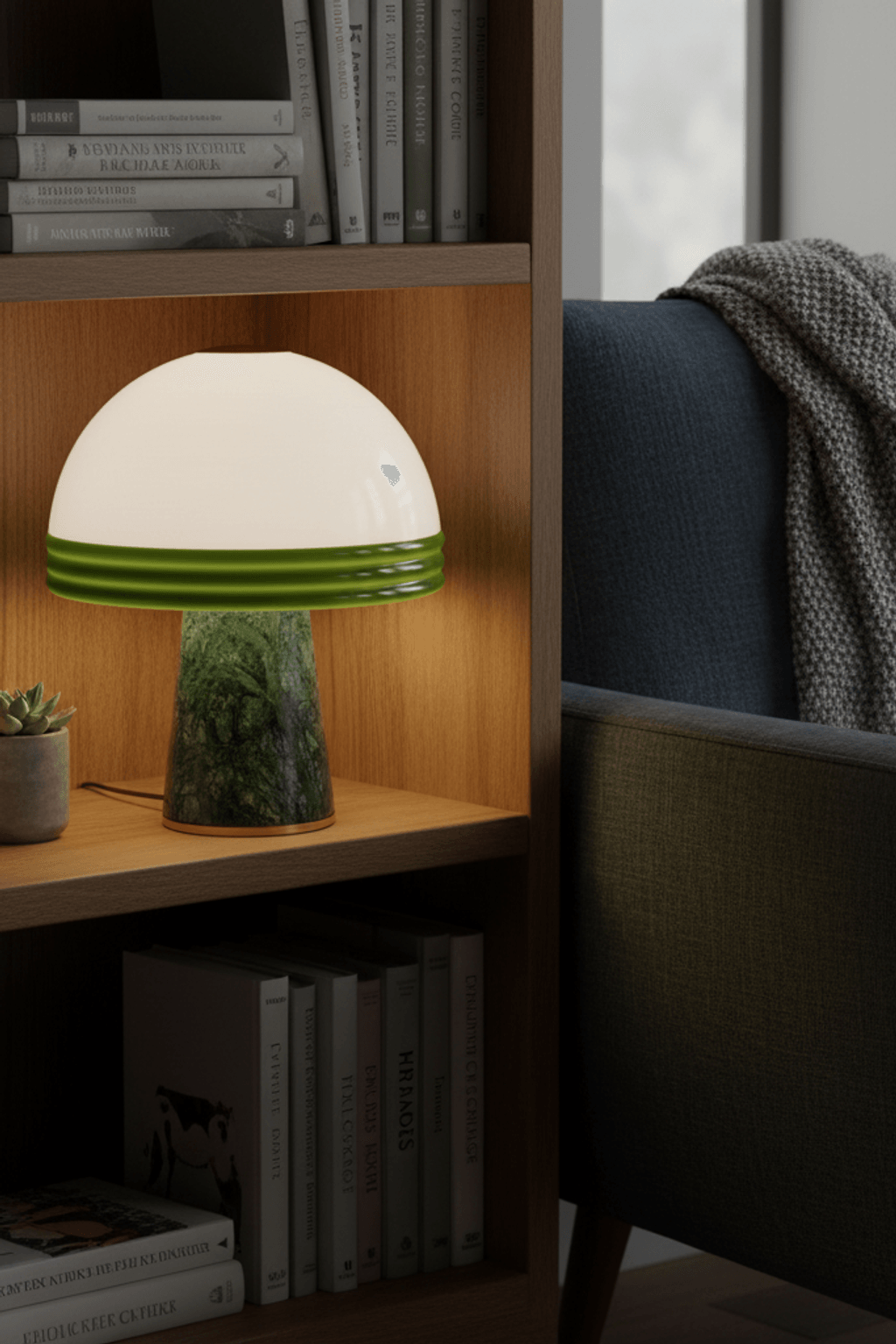 D30 Verde Marble Table Lamp for Living Room