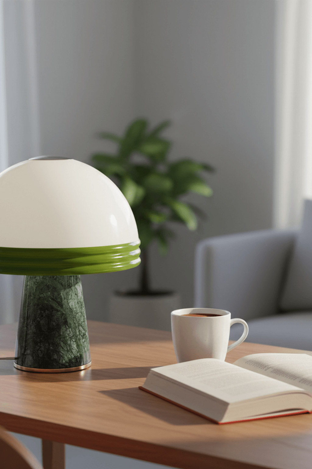 D30 Verde Marble Table Lamp for Living Room