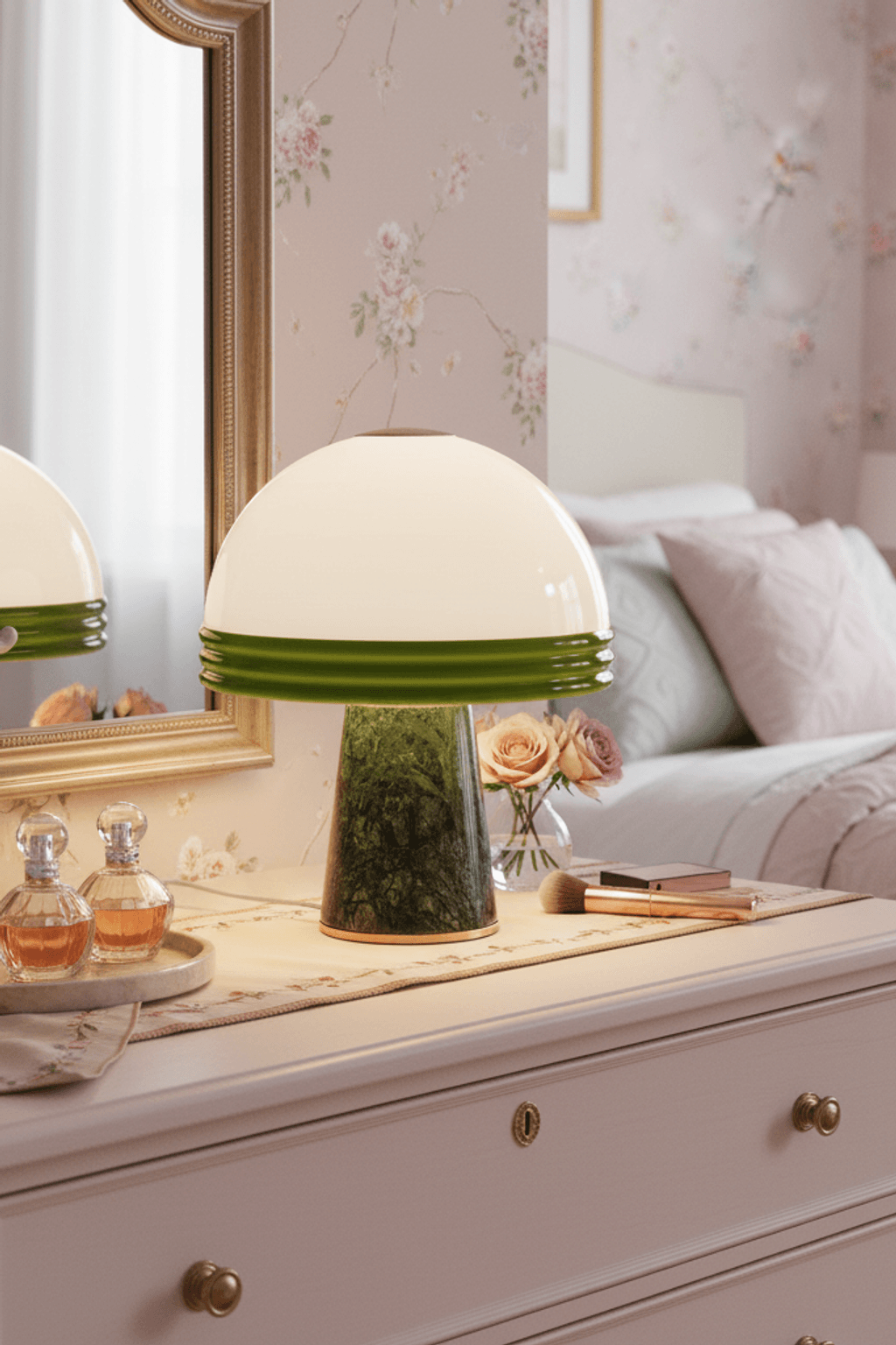 D30 Verde Marble Table Lamp for Living Room