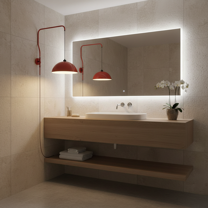 D40 Industrial Pivot Swing Arm Plug-In Wall Sconce
