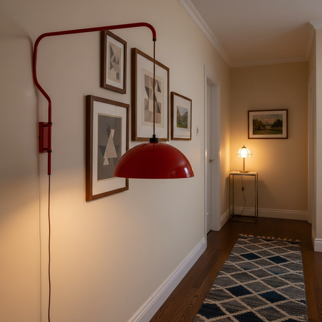 D40 Industrial Pivot Swing Arm Plug-In Wall Sconce