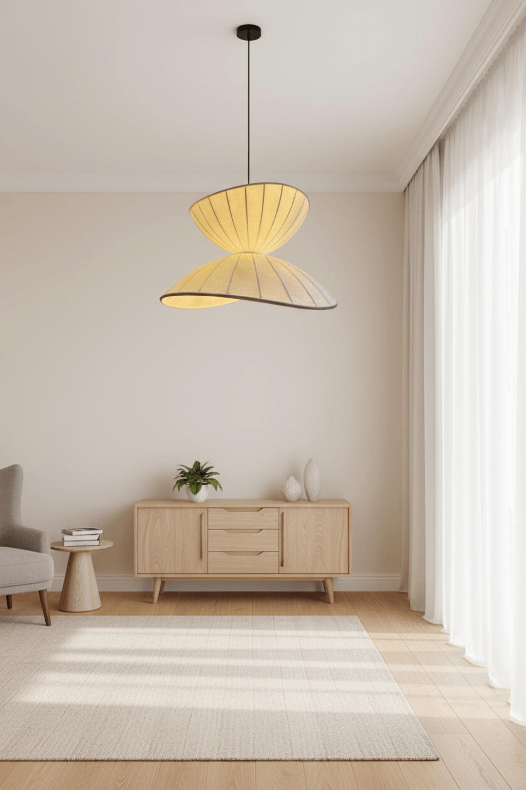 Ds45-Postmodern Dancing Skirt Silk Pendant Light