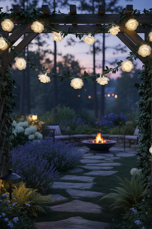 Elegant Rose Fairy Lights for Outdoor
