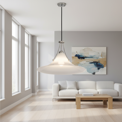 Foggy Glass Horn Pendant Light