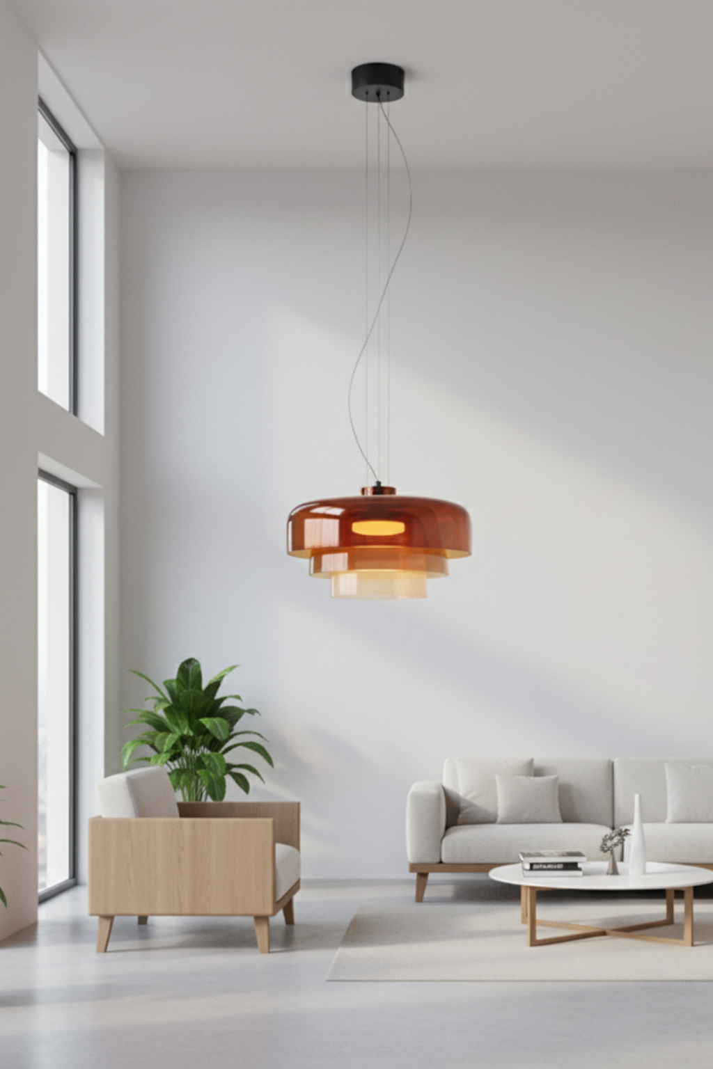 Glass Multi-Layer Cake Pendant Light