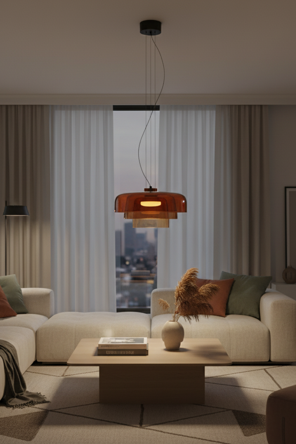 Glass Multi-Layer Cake Pendant Light