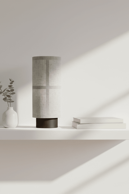 H23 F&w Wabi-Sabi Fabric & Wood Rechargeable Table Lamp