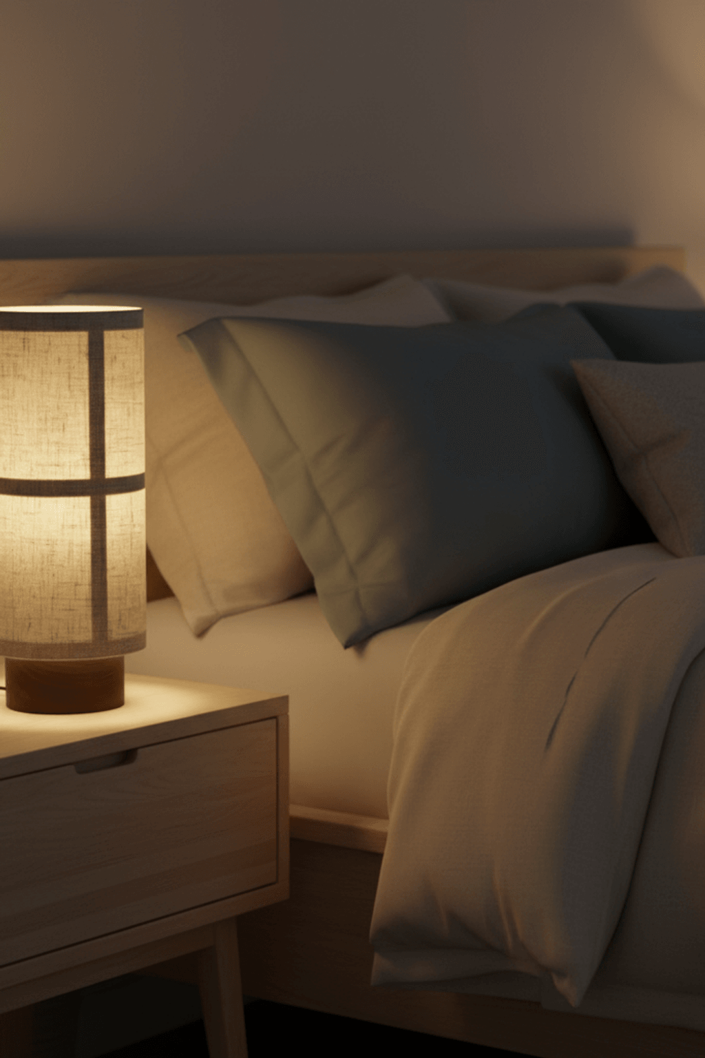 H23 F&w Wabi-Sabi Fabric & Wood Rechargeable Table Lamp