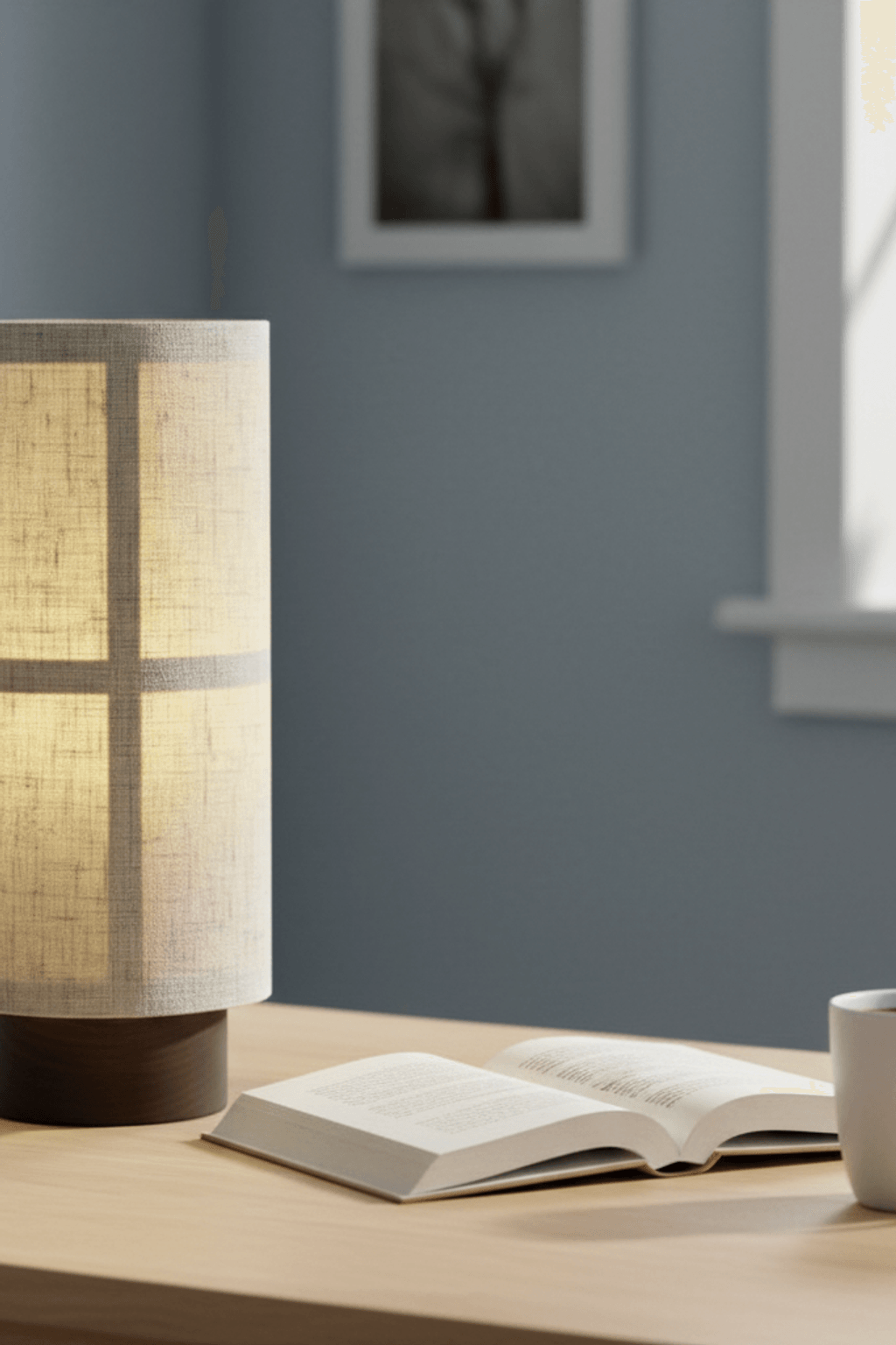 H23 F&w Wabi-Sabi Fabric & Wood Rechargeable Table Lamp