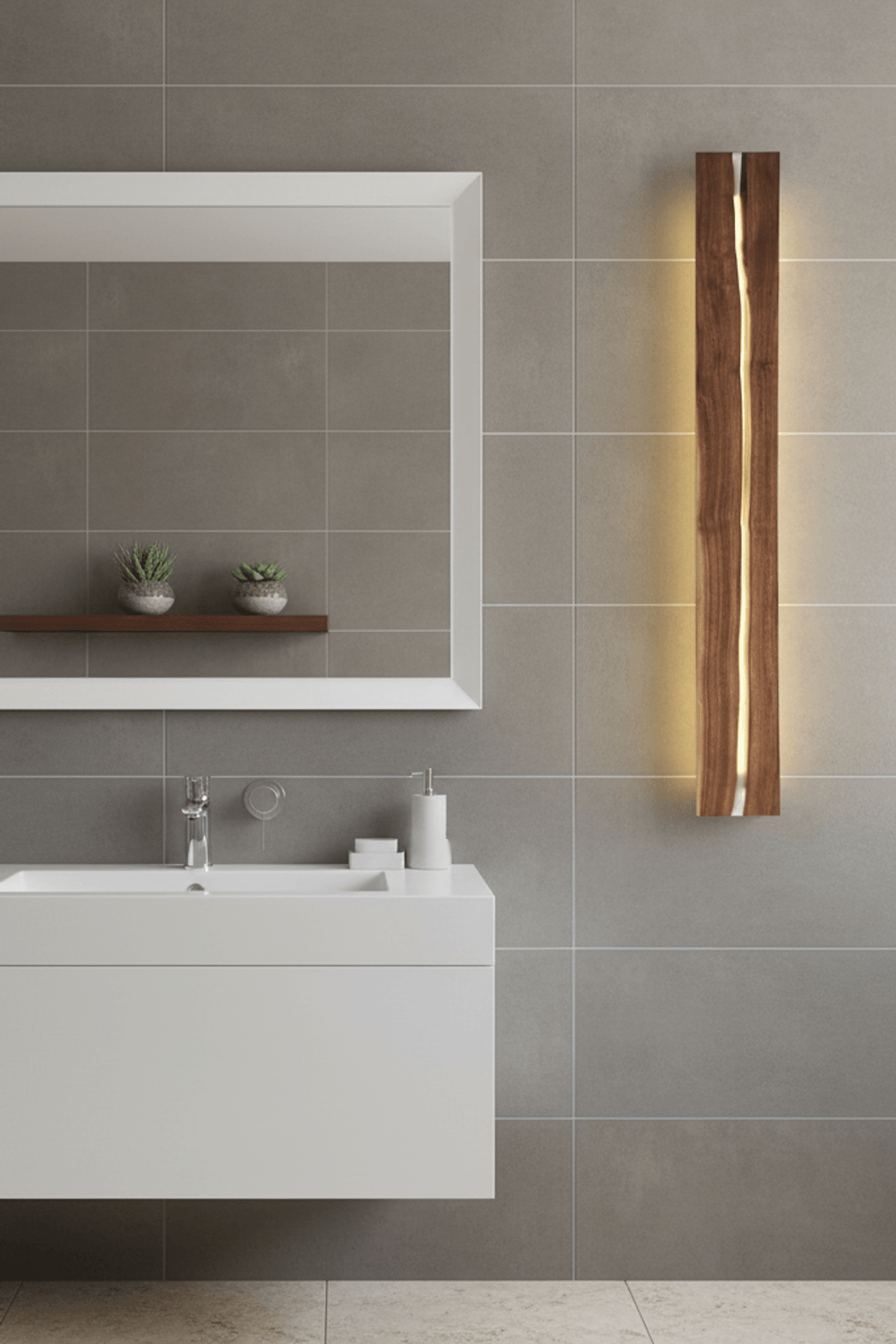 H93 Wooden Crevice Wall Sconce