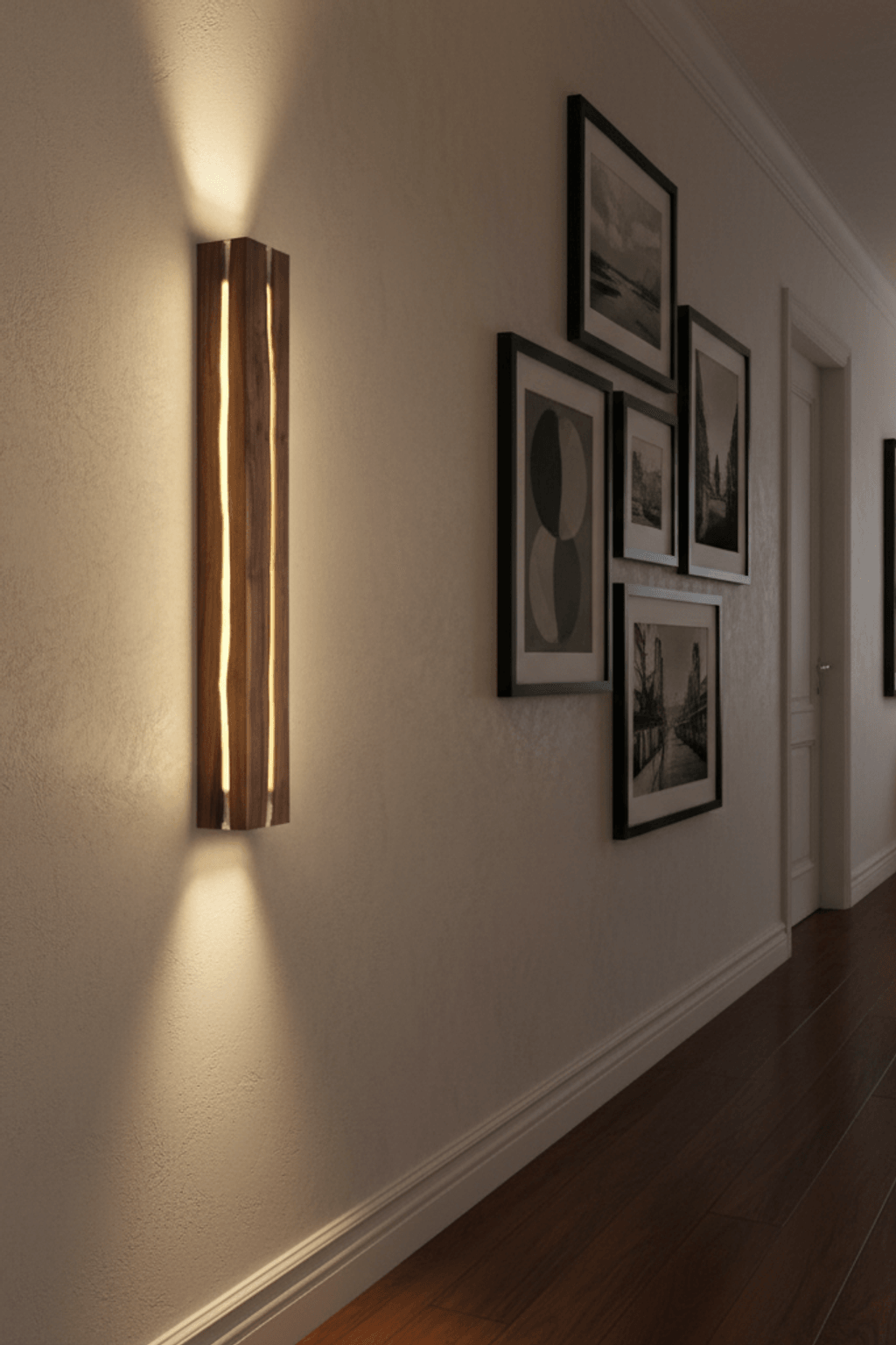 H93 Wooden Crevice Wall Sconce