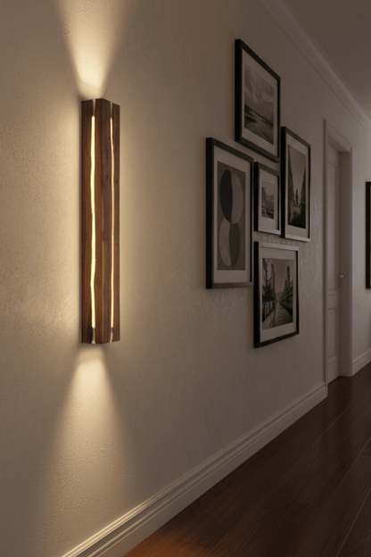 H93 Wooden Crevice Wall Sconce