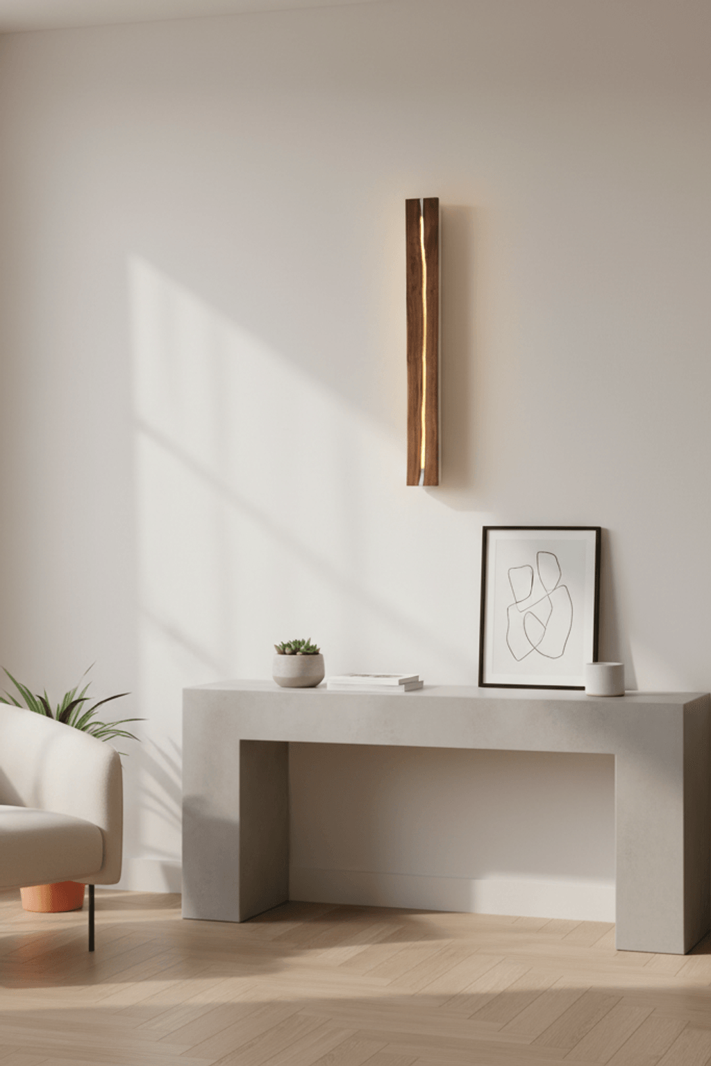 H93 Wooden Crevice Wall Sconce