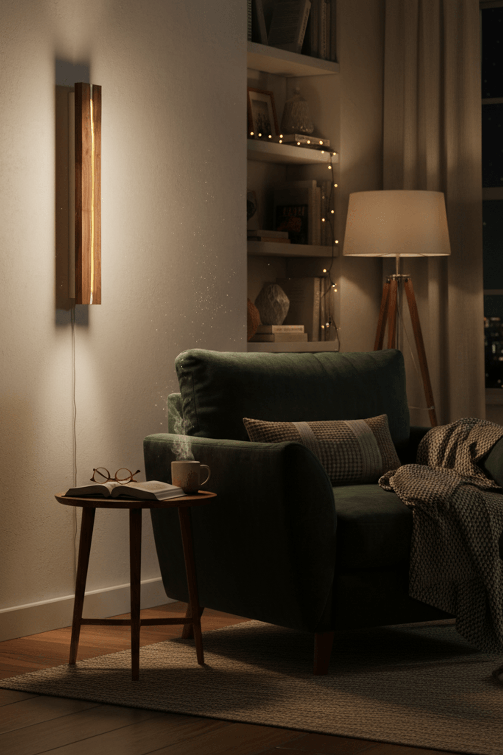 H93 Wooden Crevice Wall Sconce
