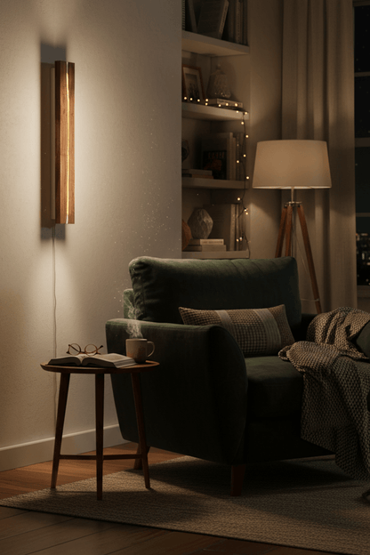 H93 Wooden Crevice Wall Sconce