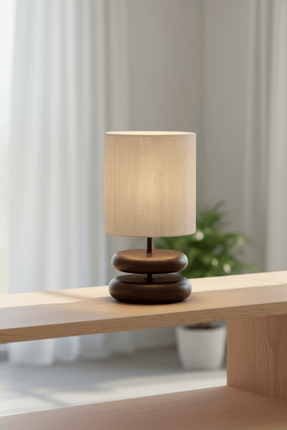 Hinoki Stack Wood Table Lamp for Living Room