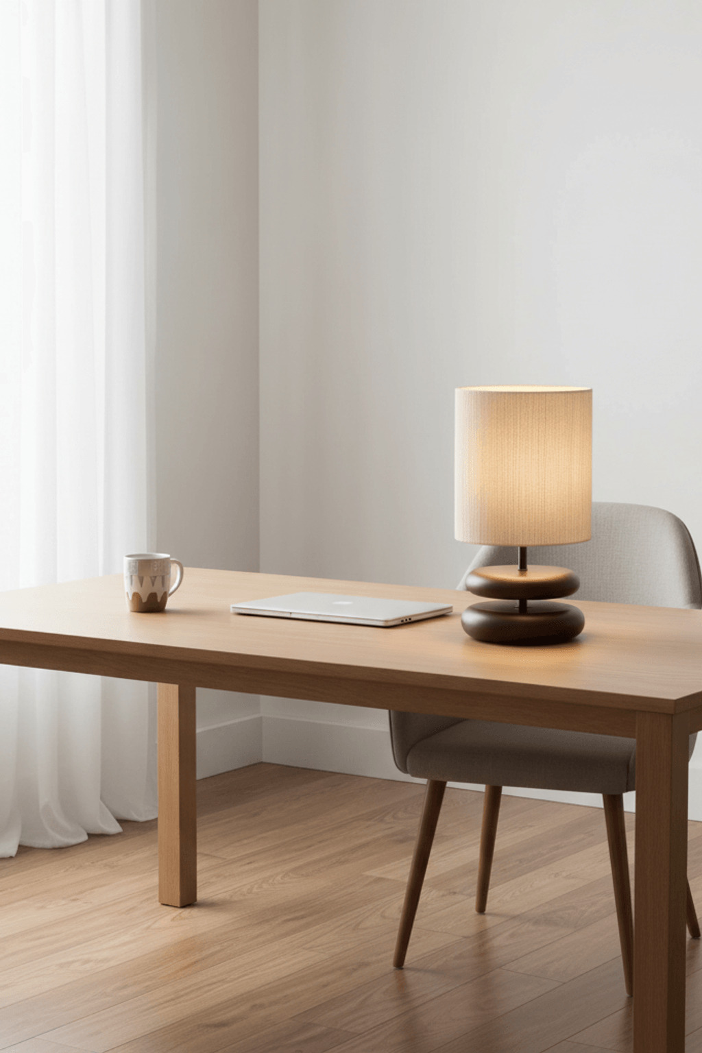 Hinoki Stack Wood Table Lamp for Living Room