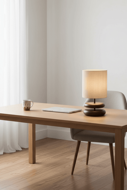 Hinoki Stack Wood Table Lamp for Living Room