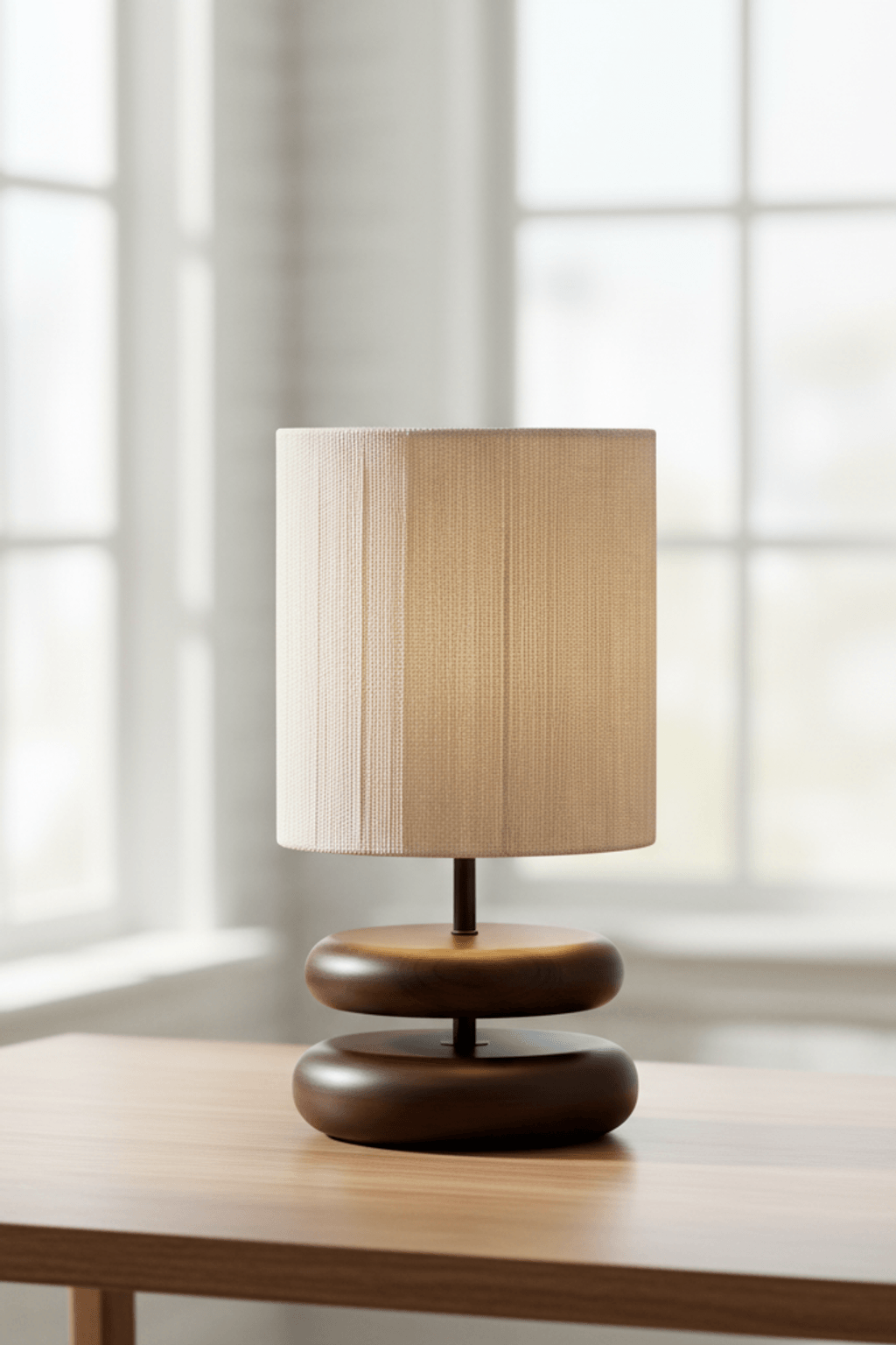 Hinoki Stack Wood Table Lamp for Living Room