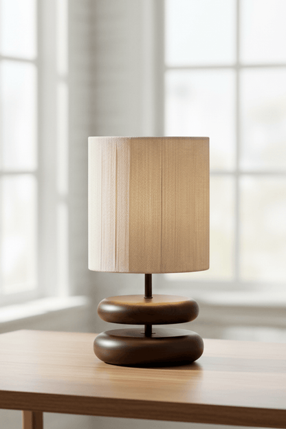 Hinoki Stack Wood Table Lamp for Living Room