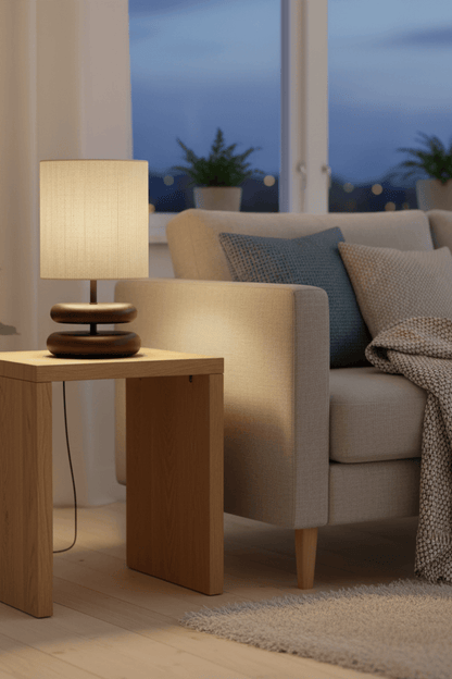 Hinoki Stack Wood Table Lamp for Living Room
