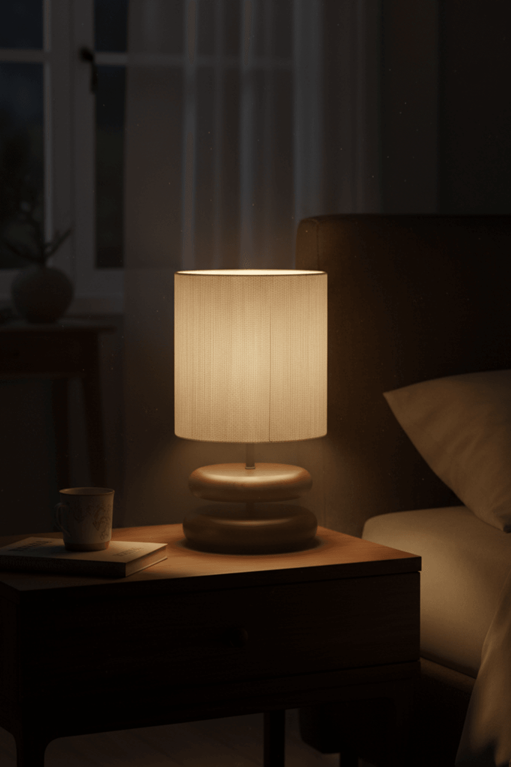 Hinoki Stack Wood Table Lamp for Living Room