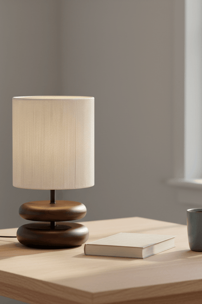 Hinoki Stack Wood Table Lamp for Living Room