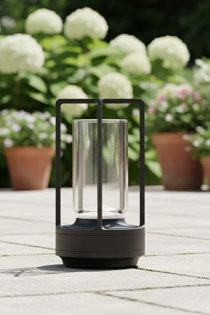 Japanese Ambient Lantern - Cordless Crystal Table Lamp for Outdoor