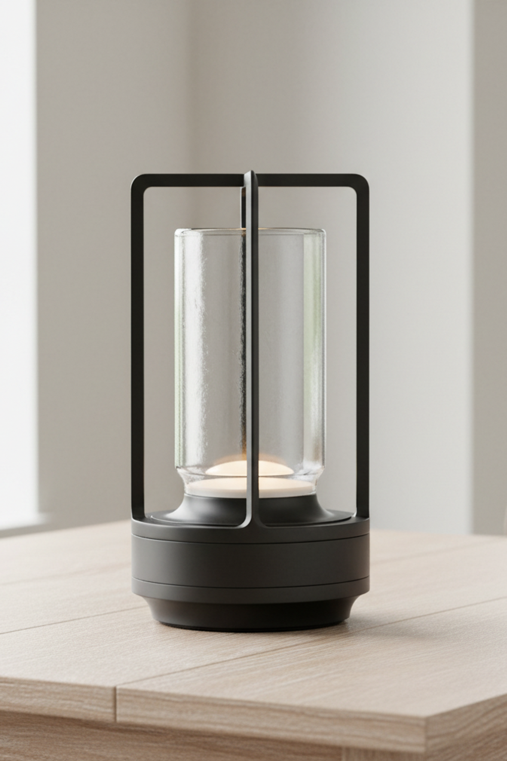Japanese Ambient Lantern - Cordless Crystal Table Lamp for Outdoor