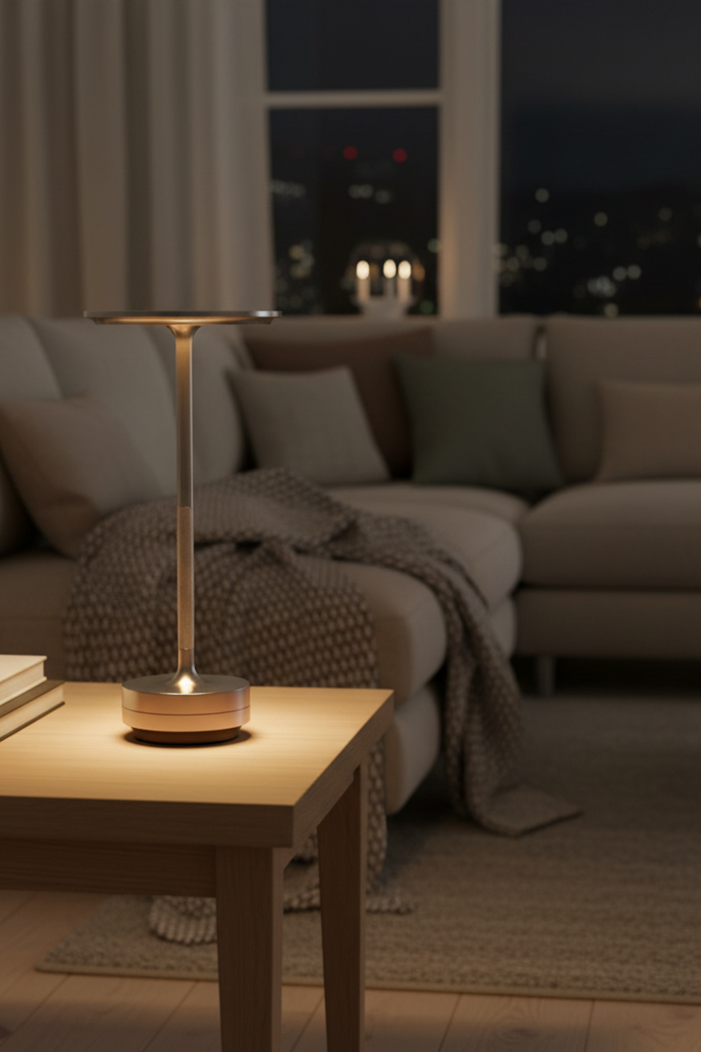 Japanese Ambient Turn - Aluminum USB Rechargeable LED Cordless Table Lamp for Dining Room