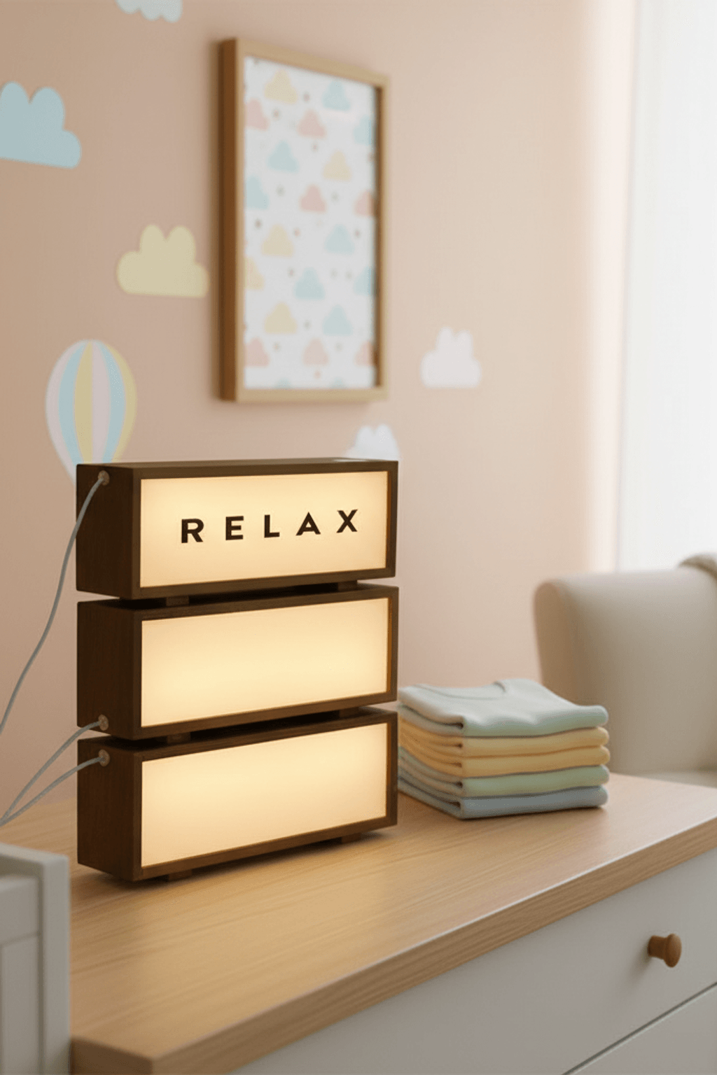 LED Wooden Acrylic Message Night Light for Living Room