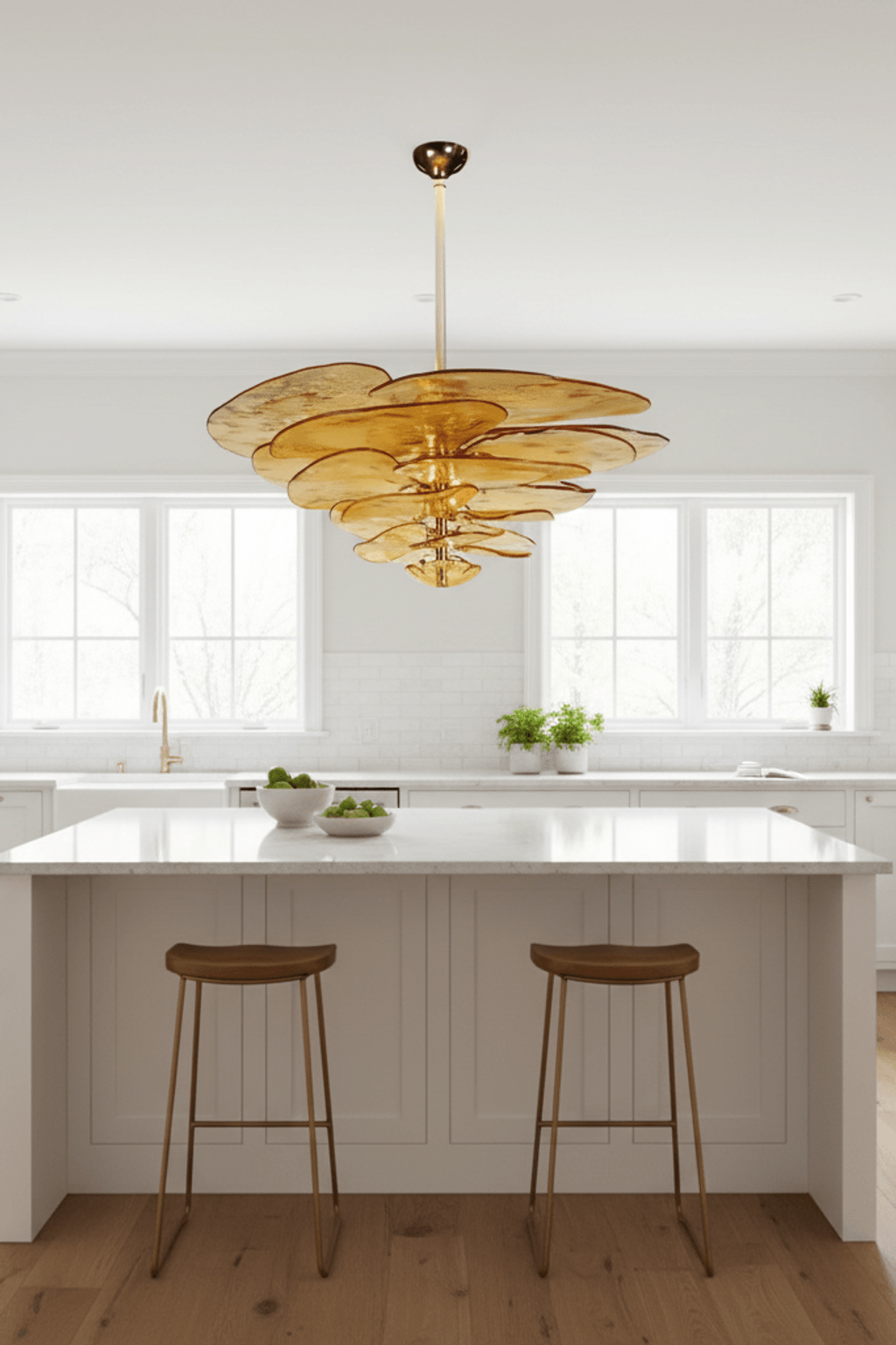 Lilypad Glass Chandelier Pendant Light