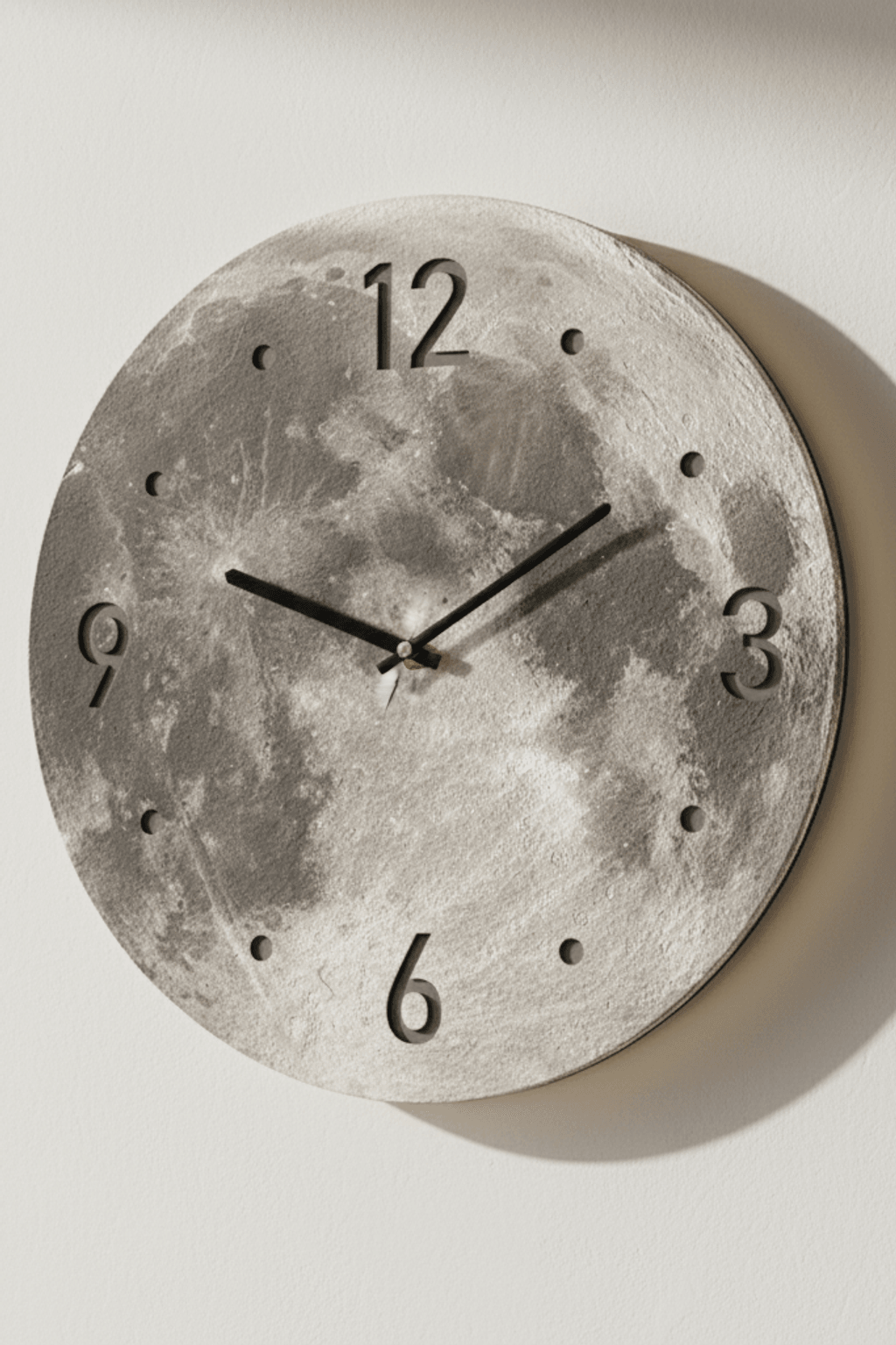 Lunaglow 20-Inch LED Moon Wall Clock for Bedroom